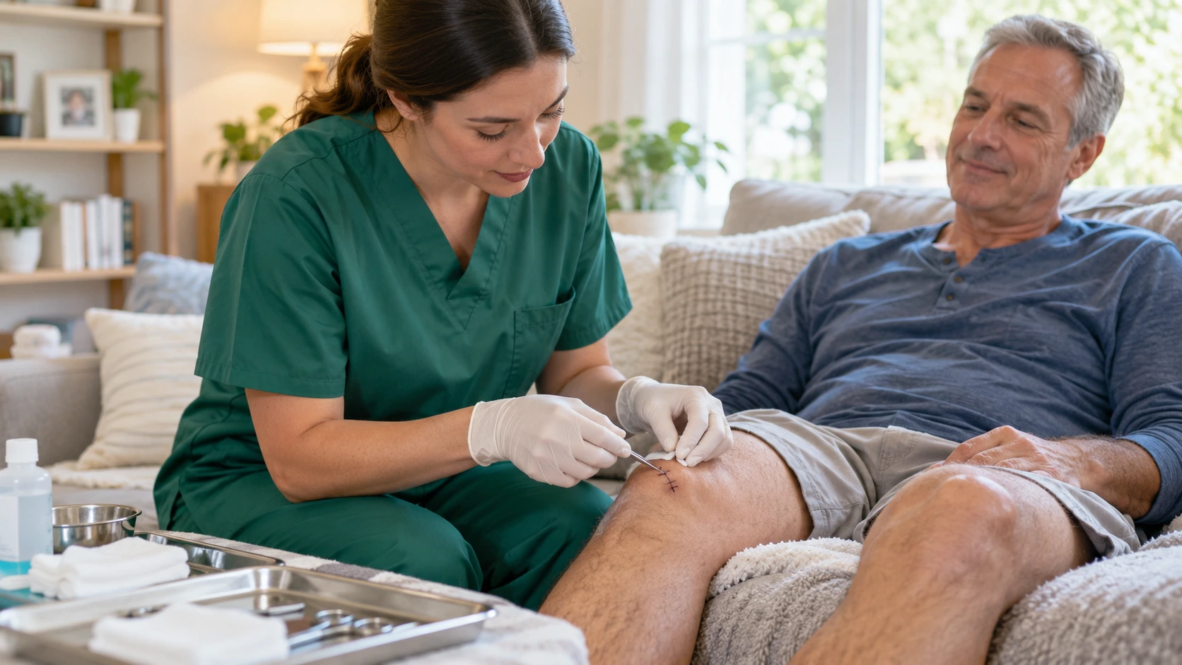 ნაკერების და სტეპლერების მოხსნა ბინაზე Suture and Staple Removal at Home Evde Dikiş ve Staple Alma Снятие швов и скоб на дому